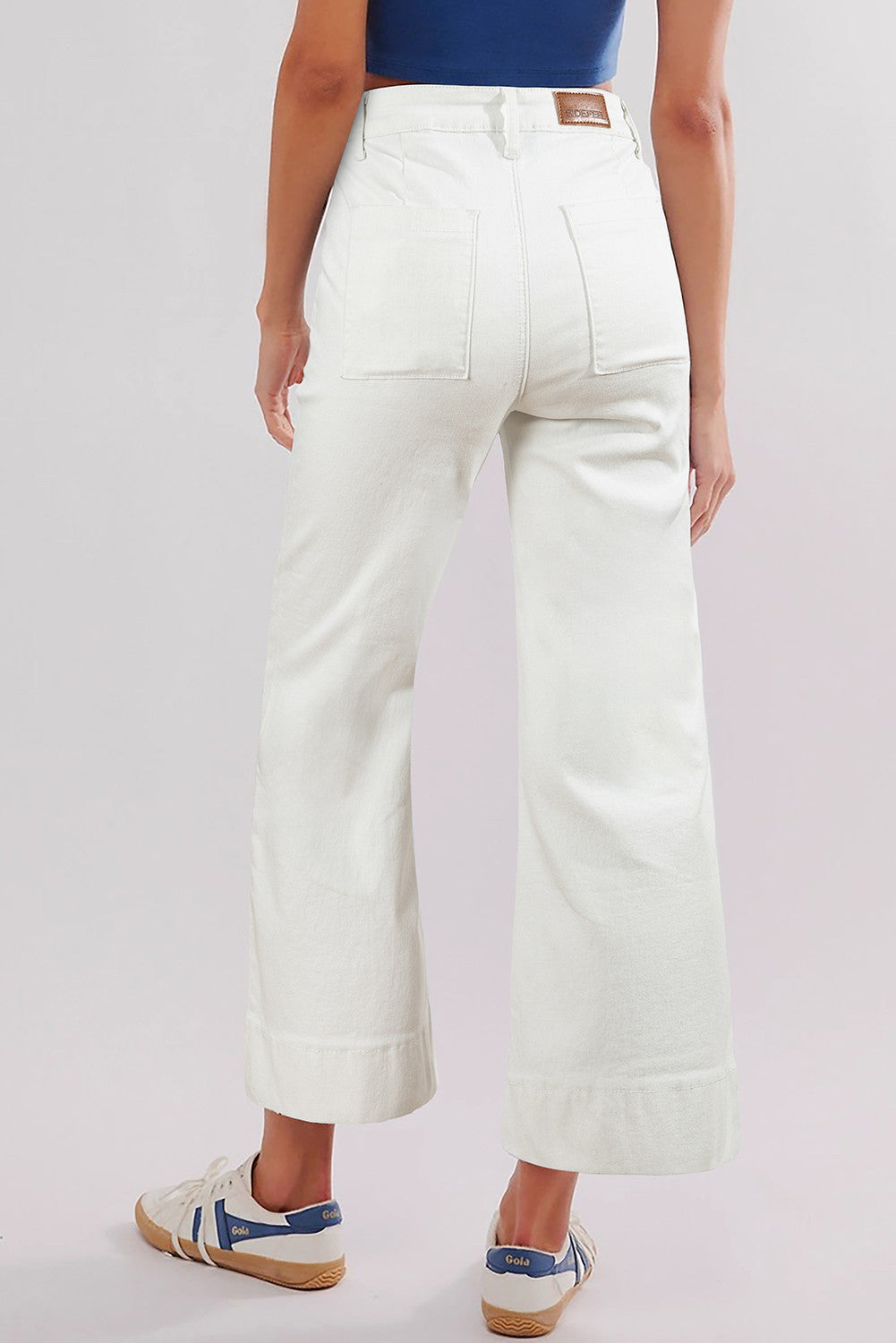 White Flap Pocket Jeans