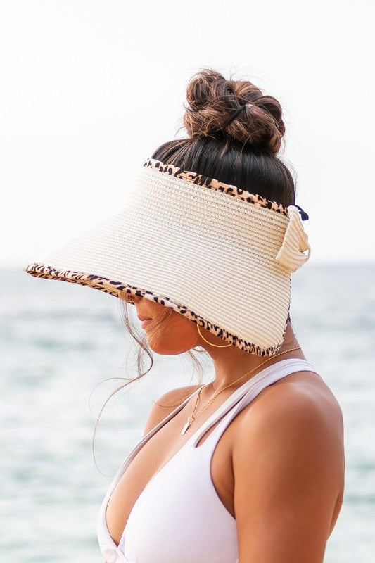 Leopard Trim Foldable Bow Visor