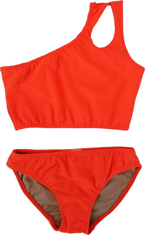 Two Piece One Shoulder Swimsuit