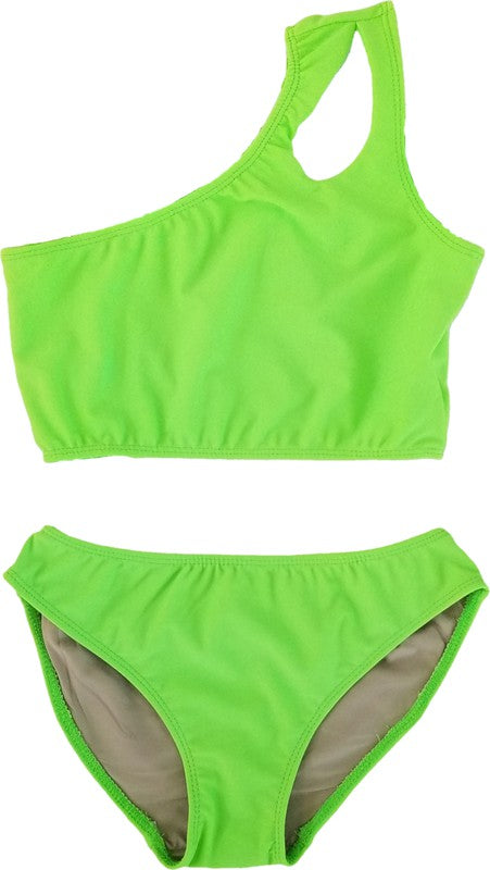 Two Piece One Shoulder Swimsuit