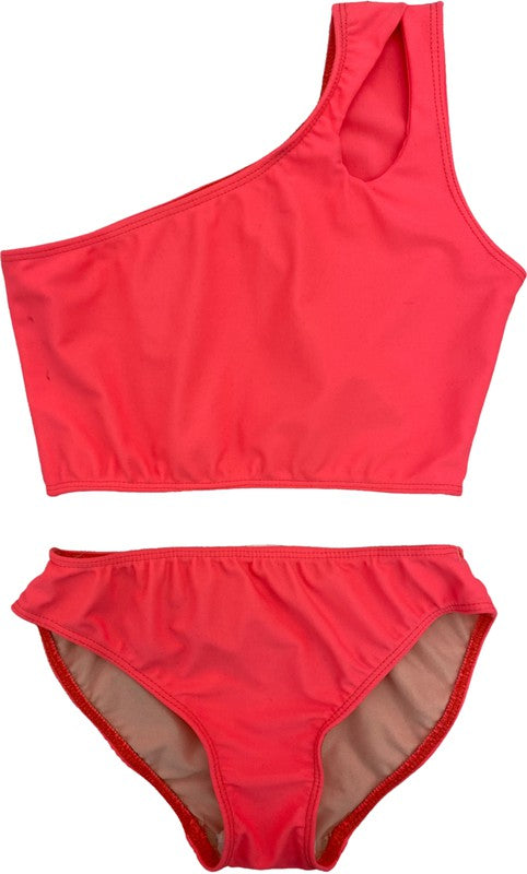 Two Piece One Shoulder Swimsuit