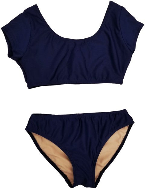 Cap Sleeve Two Piece Swimsuit