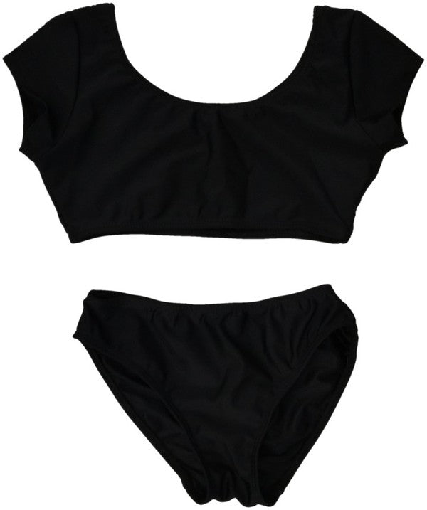 Cap Sleeve Two Piece Swimsuit