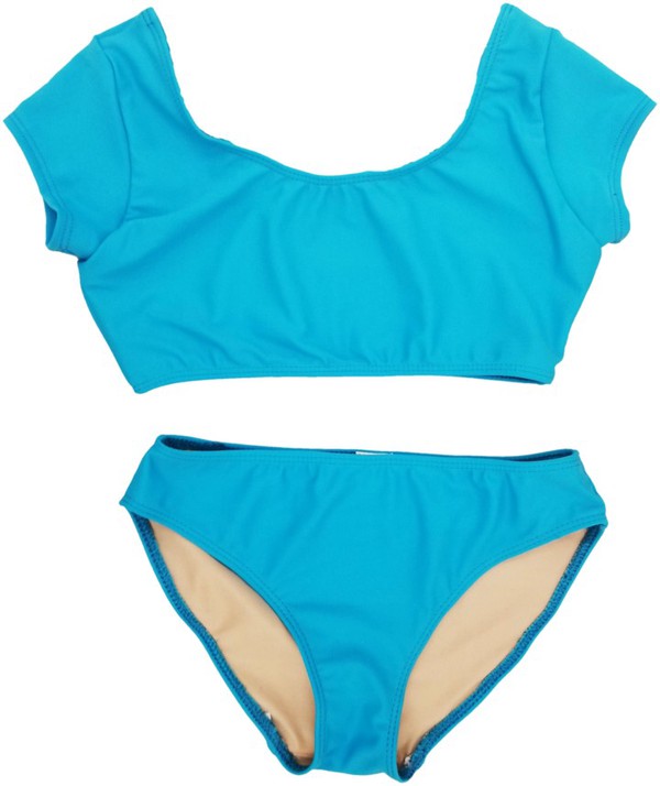 Cap Sleeve Two Piece Swimsuit