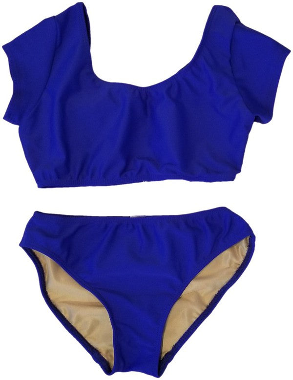 Cap Sleeve Two Piece Swimsuit