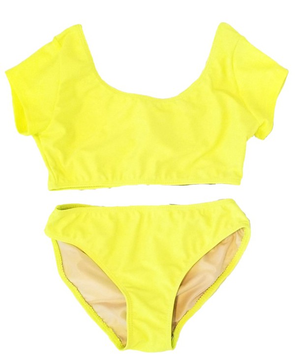 Cap Sleeve Two Piece Swimsuit