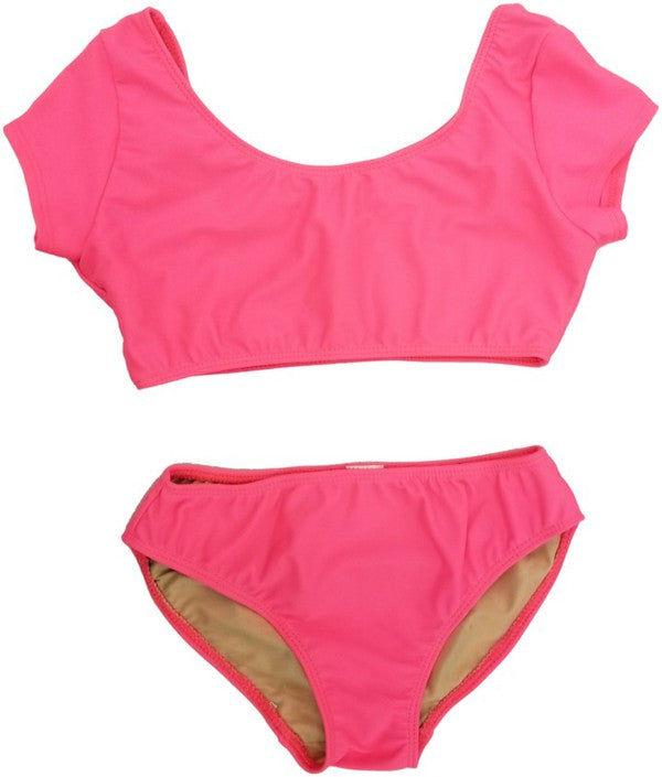 Cap Sleeve Two Piece Swimsuit