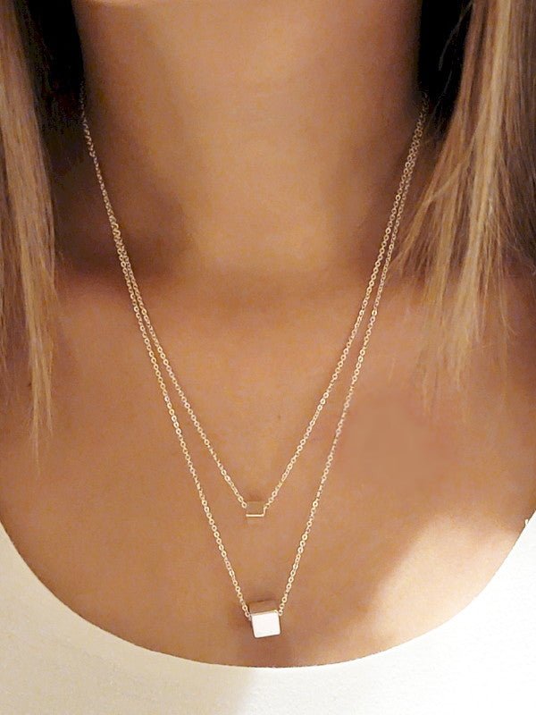 Cube Double Layer Necklace