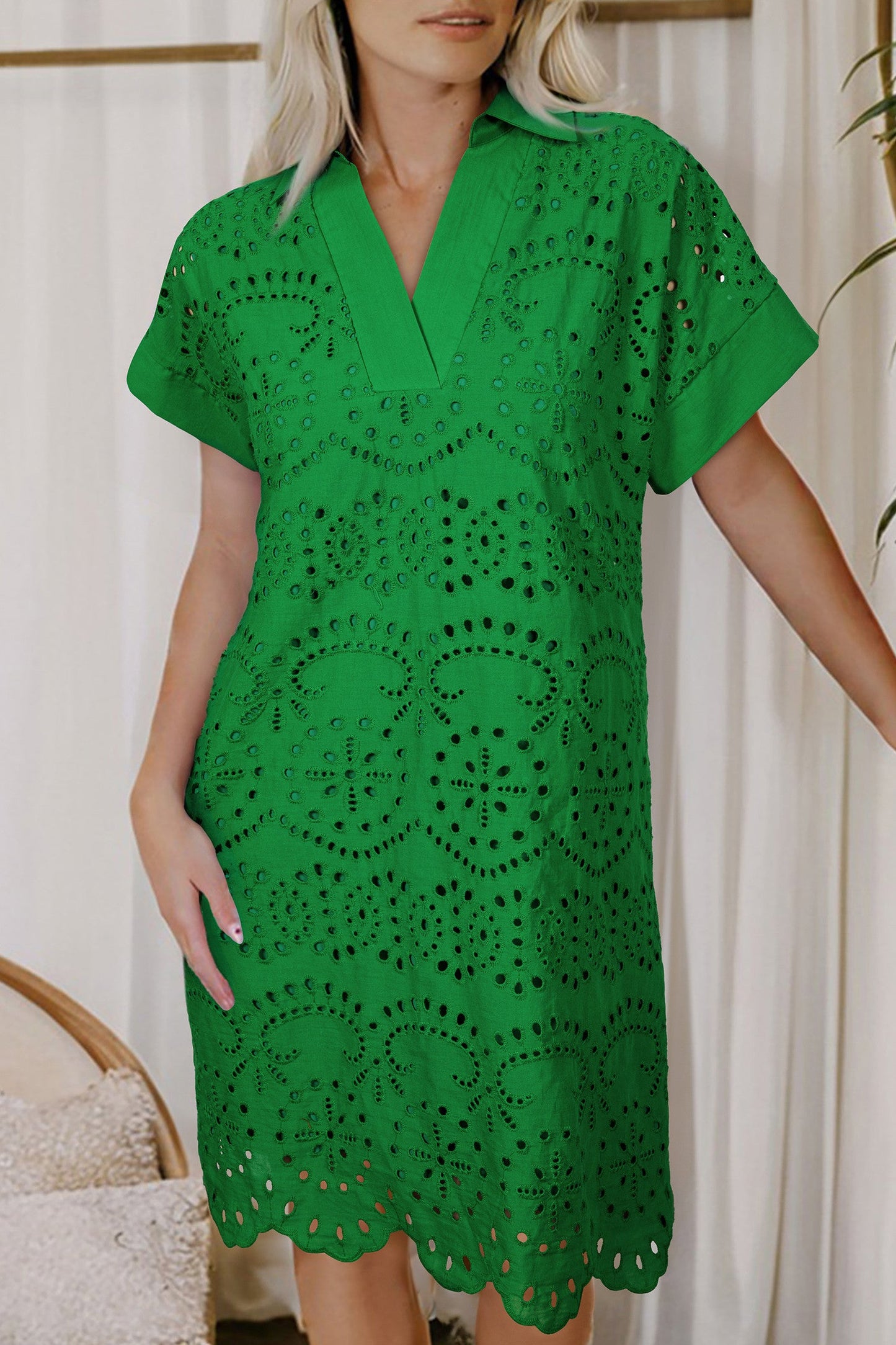 Green Eyelet Dress