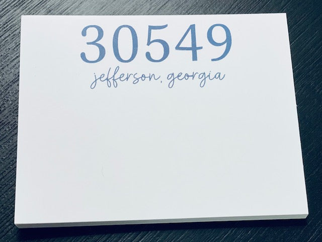 Jefferson, GA Zip Code Notepad