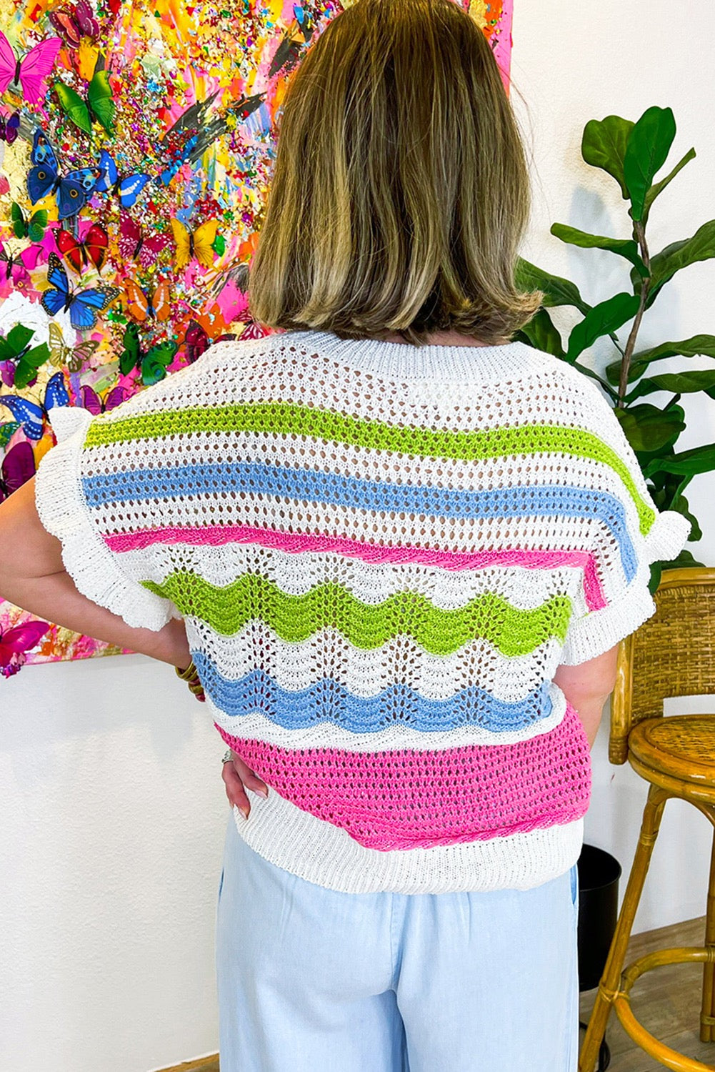 Striped Crochet Top