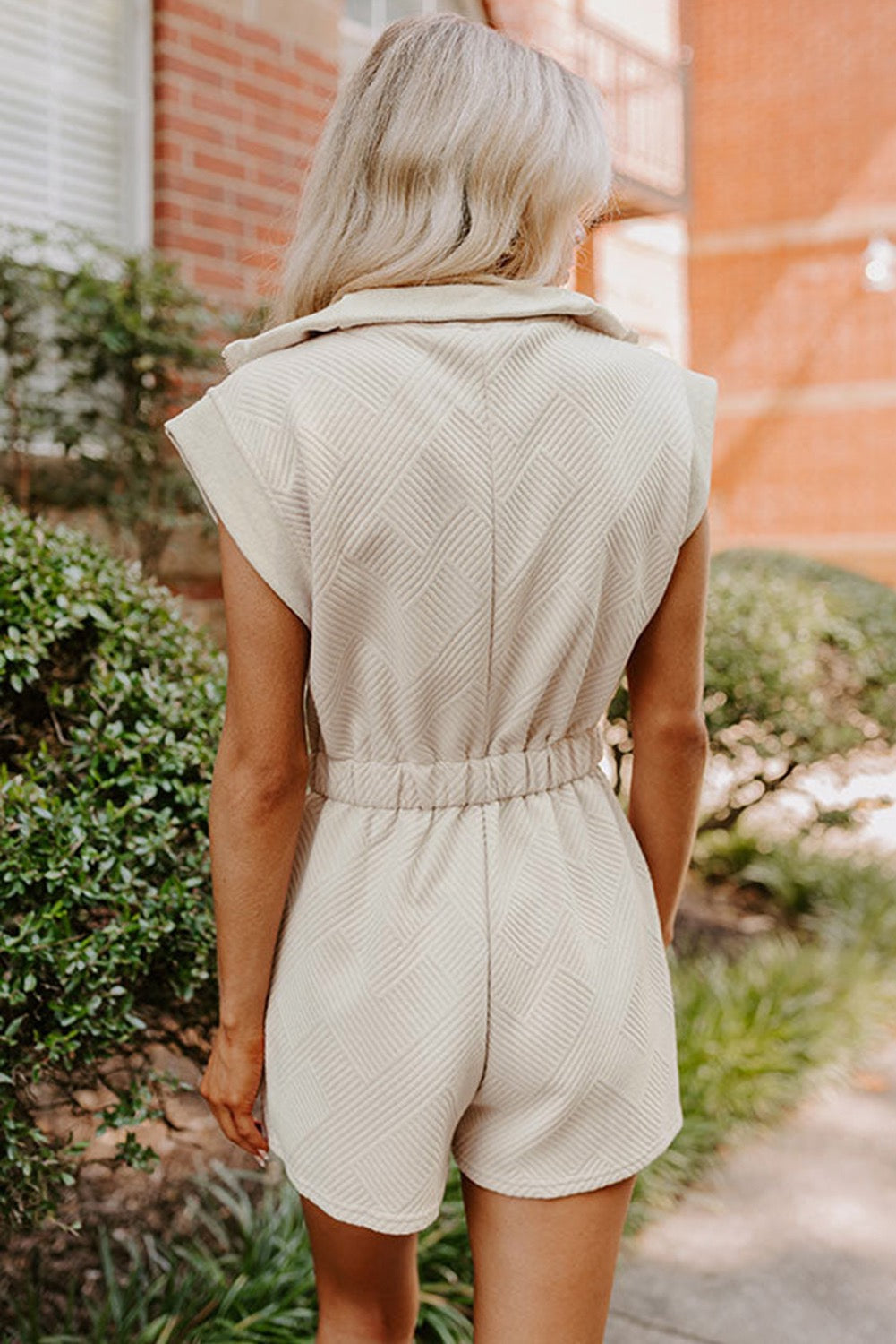 Textured Cream Romper