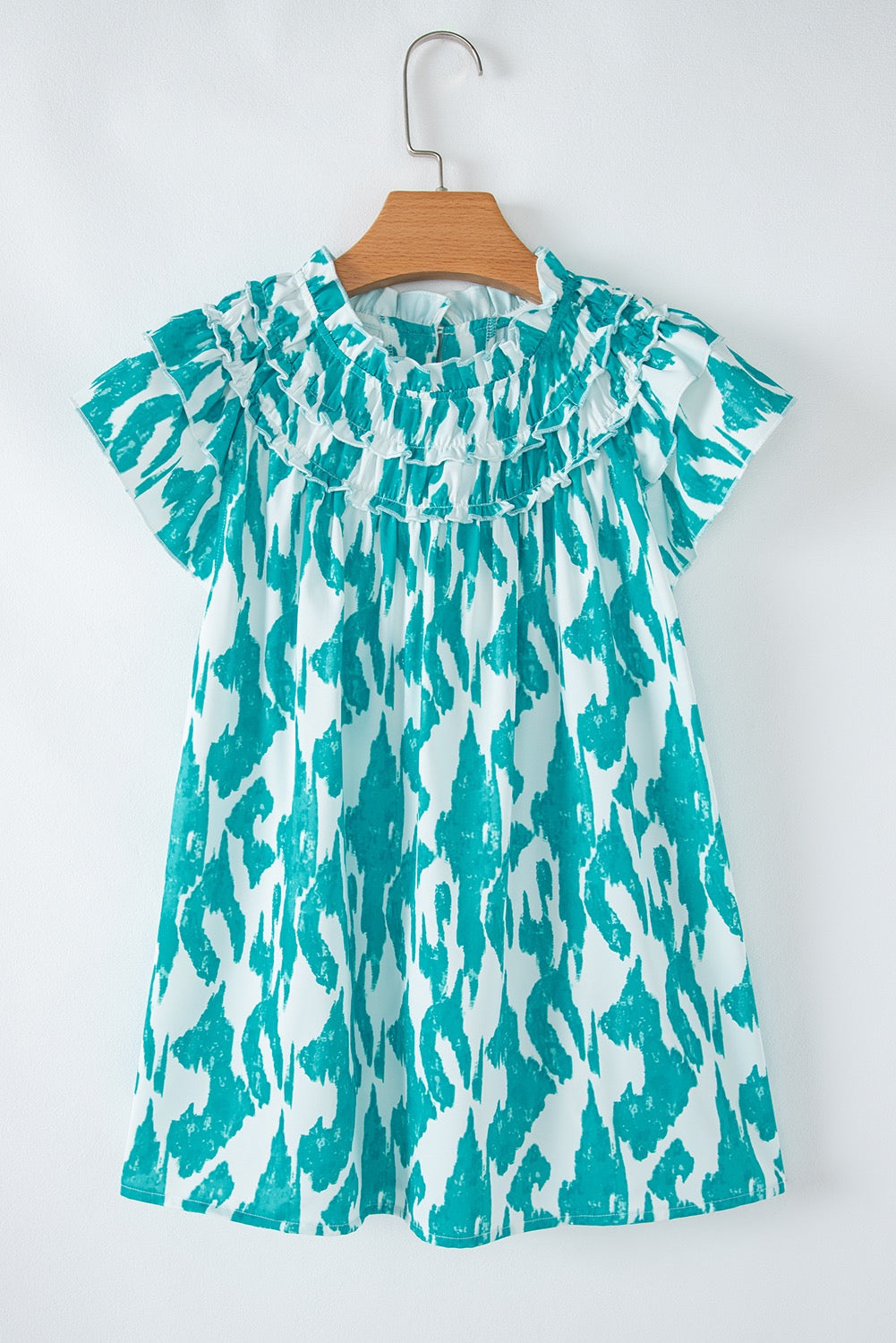 Teal Watercolor Blouse