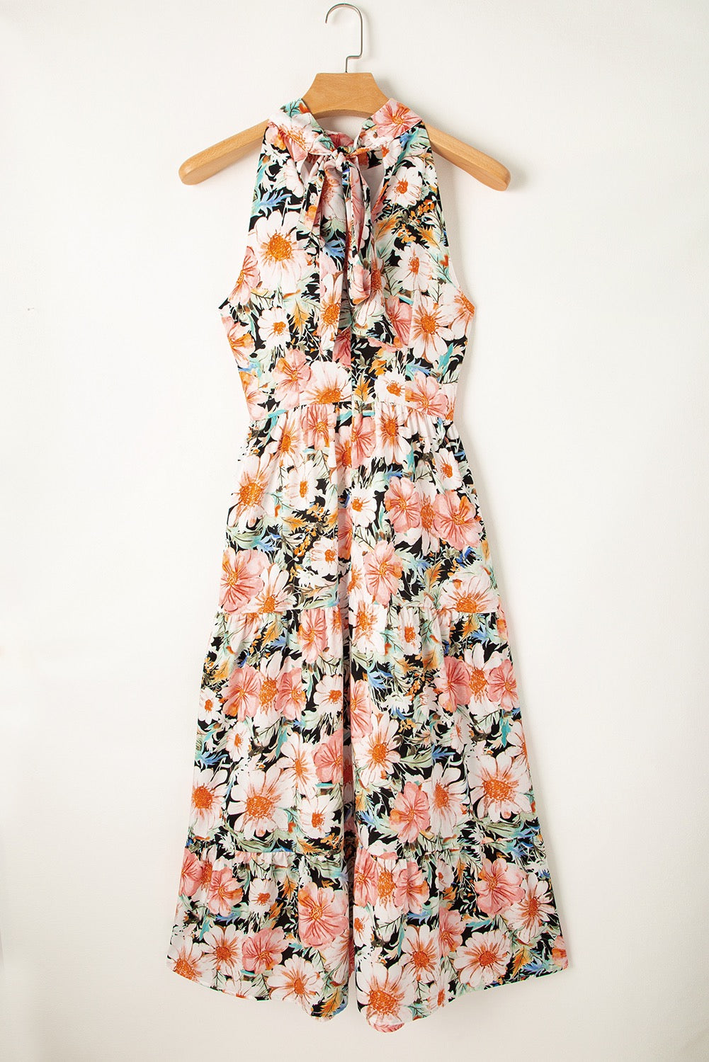 Black Floral Halter Maxi