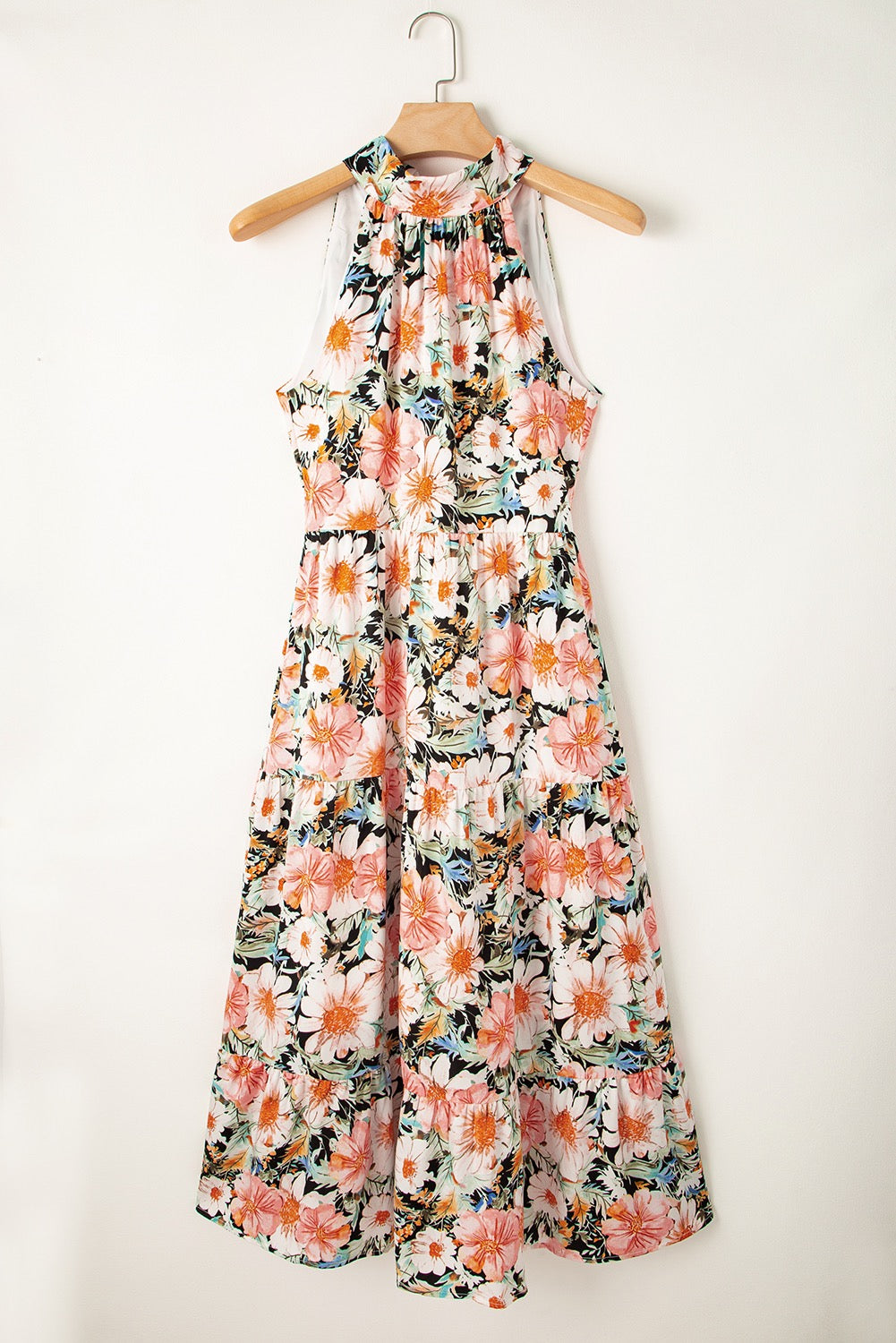 Black Floral Halter Maxi