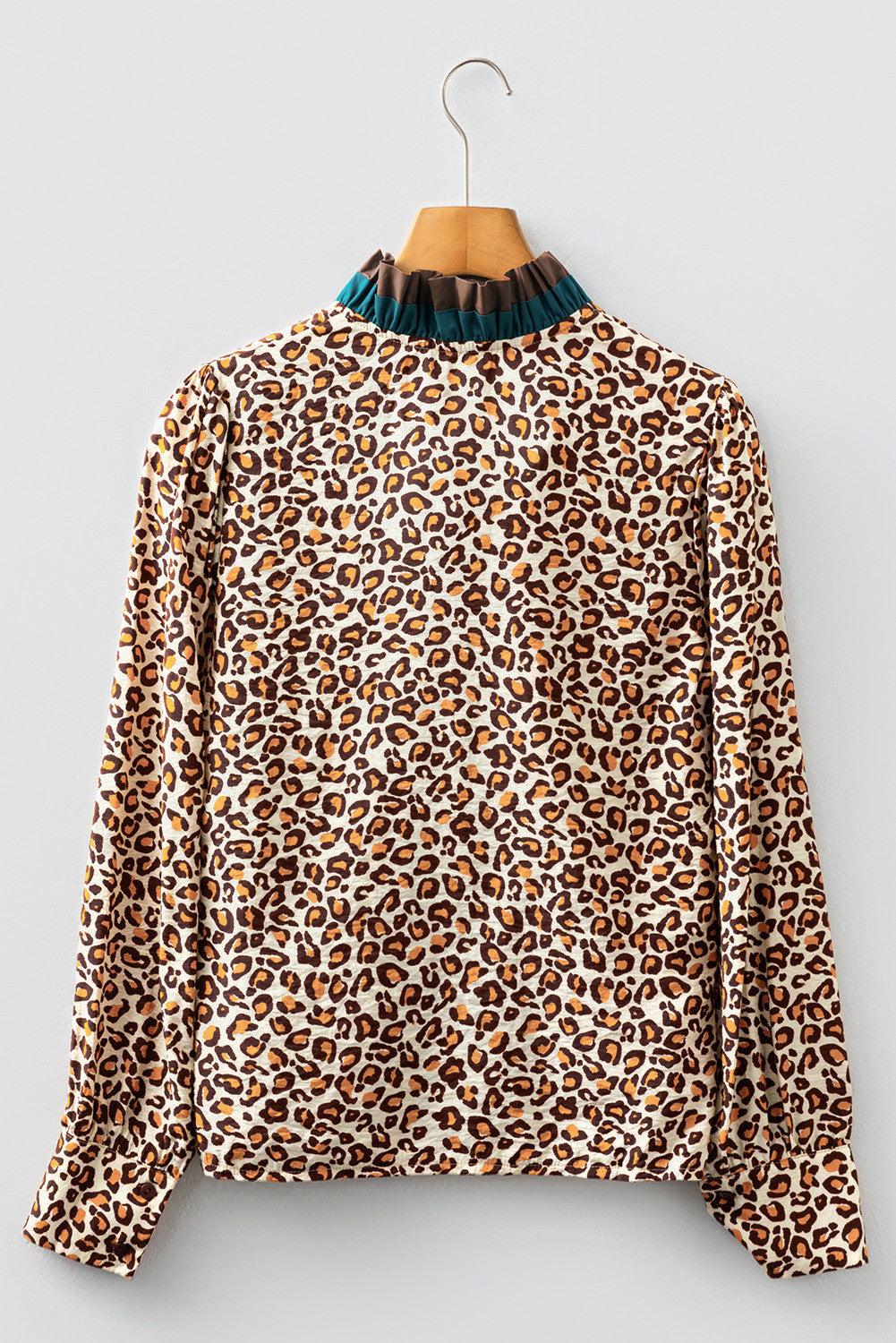 Leopard Frilled Trim Top