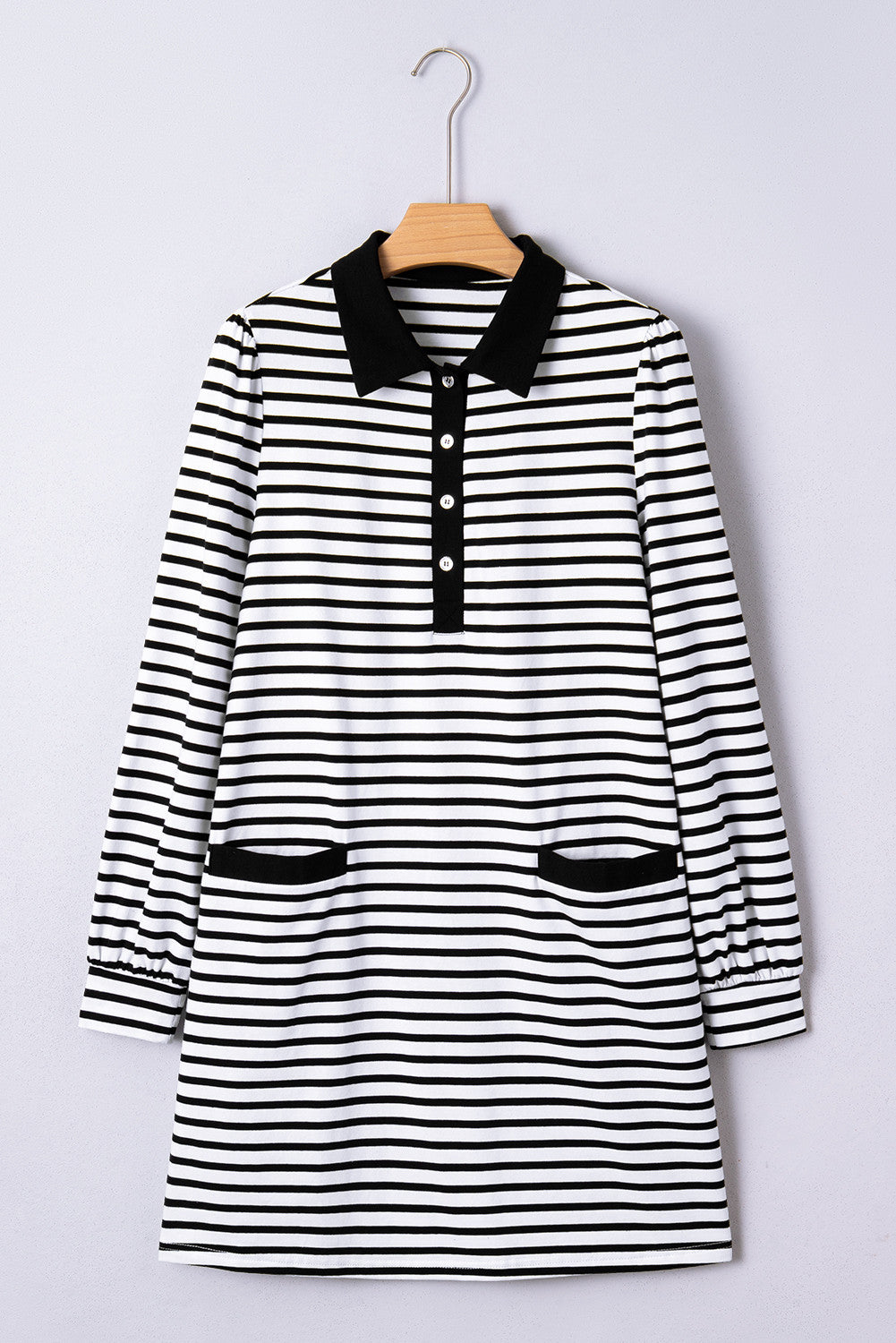 Stripe Collared T Shirt Dress
