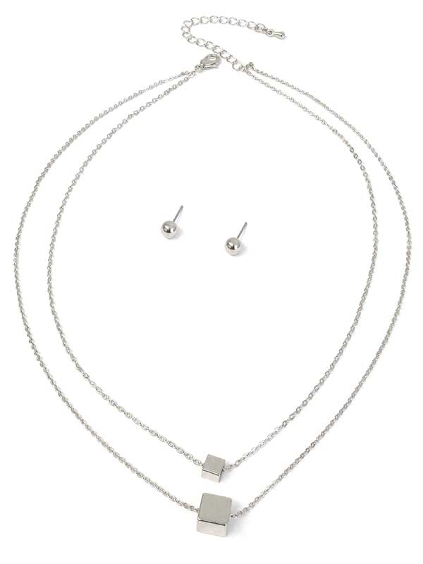 Cube Double Layer Necklace