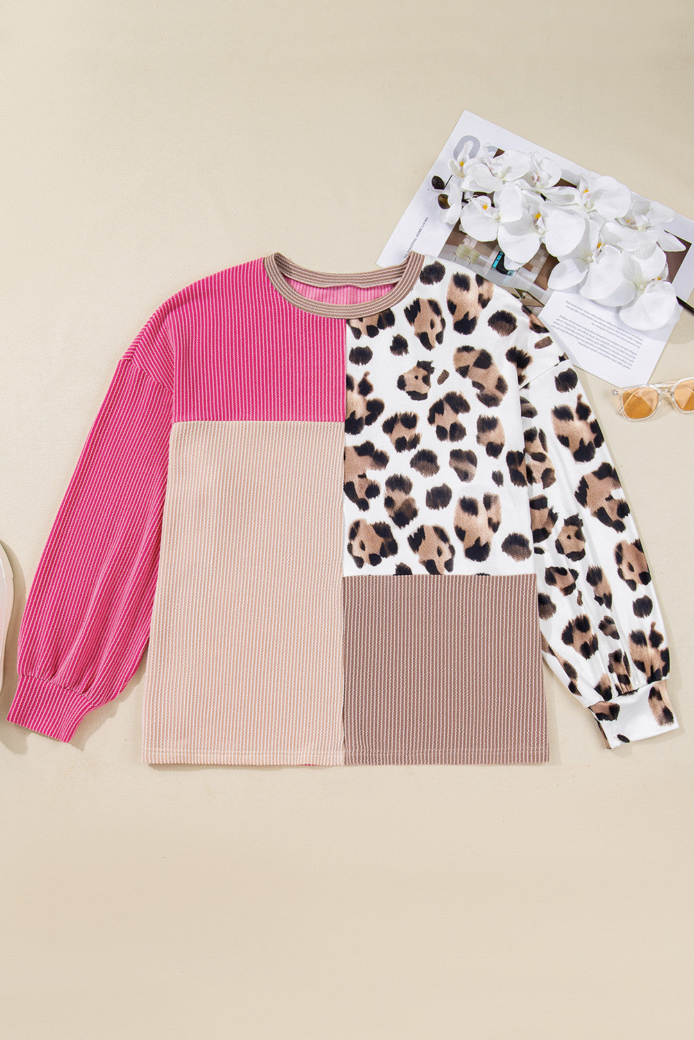 Ribbed Patchwork Plus Top